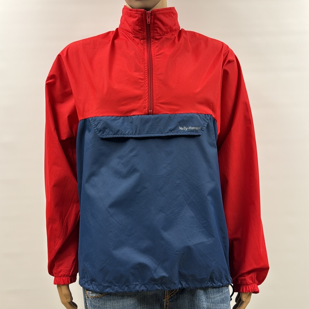 Helly Hansen Vintage Blue and Red Anorak Jacket Size Large